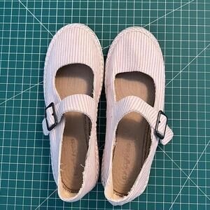 Women's Striped Mary Jane Flats